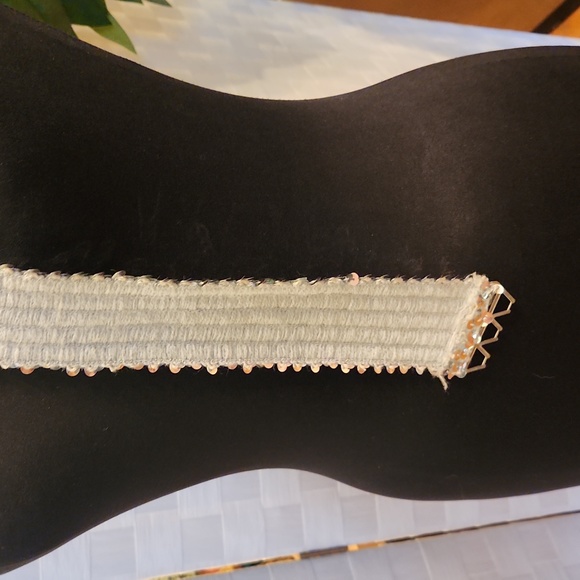 Vintage Silver Sequin Stretch Belt - Picture 7 of 7